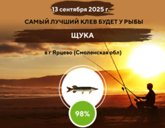 Замечательный клев на 13 сентября 2025 года